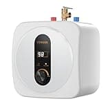 KENUOS Under Sink Instant Hot Water Heater,2.5 Gallon Mini Tank Water Heaters with LED Display,1500W 120V Small Water Heater 1/2" NPT for RV,Kitchen,Compact Design with T&P Valve,3-Way Fitting Valve