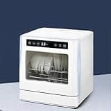 Portable Countertop Dishwasher, 8 Place Settings, 5 Wash Cycles, High Temp Dry, Dual Spray Arms, Tank or Faucet Connect, Compact Design for Small Kitchens and Apartments
