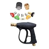 4350PSI Pressure Washer 1/4 in Quick Connector with Foam & Nozzle Tips 1 Liter Power Washer for Car Floor Dirt and Oil Remover