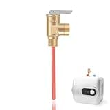 KENUOS Temperature and Pressure Relief Valve for Water Heater, 210°F 150 PSI,Brass Safety Release Valve for Hot Water Heaters and Tanks, 1/2" NPT Thread