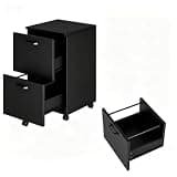 2-Drawer Rolling File Cabinet with Lockable Wheels, Printer Stand with Storage for Home Office