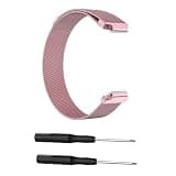 FVBBVCKAA Milanese Strap Fit For Garmin Forerunner 220 230 235 630 620 735 S20 S5 S6 Magnetic Stainless Steel Watch Band(Rose Pink,S)