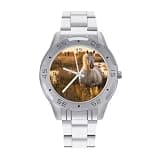 NTVOWPZO Three-Hand Analog Stainless Steel Watches for Men Easy Reader