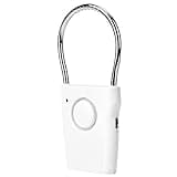 Zunate 120dB Door Handle Alarm with Vibration Sensor, Portable Anti Theft Burglar Alert for Home and Travel Security on or Entryway Locks, White ABS