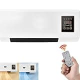 2000W Wall Mounted AC Heater, Remote Control Portable Cooling Heating Unit with Timer, Energy Efficient Quiet Operation for Bedroom Office Home Use