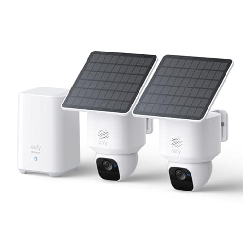 eufy Security SoloCam E30, 2-Cam Kit, Security Cameras Wireless Outdoor, Solar Camera Outdoor Wireless, 360° Pan, AI Tracking, 2K Clarity, No Monthly Fee (Renewed)