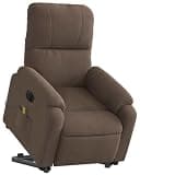 HGLADYU Electric Stand up Massage Recliner Chair for Elderly with Power Lift, Electric Reclining to 135 Degrees, 6 Massage Points, Microfiber Fabric, Brown