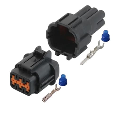 YHGBVRD 1/5/10 Sets 6 Pin Automotive Waterproof Electric Wire Harness Sealed Male Female Connector Balck Plug 6185-1173(6p Female Male,10 Sets)