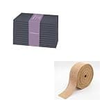 PurpleEssences Solid Cloth Napkins - 18 x 18 Inch - Set of 12 - Jute Burlap Hemmed Edges Ribbon - 1.5 ” Width, 10 Yards - Dark Gray and Natural