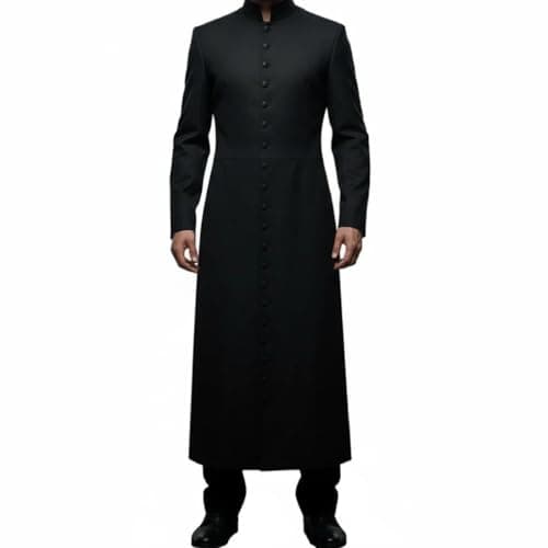 Darkrock Neo Heavy Duty Cotton Reeves Black Gothic Cosplay Trench Coat (Medium, Black) (as1, alpha, l, regular, regular)