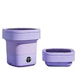 Portable Washing Machine, Ultrasonic Folding Portable Washing Machine 6L Big Capacity With Spin Dryer Bucket For Clothes Travel Home Underwear Socks,for Apartments,RV,Camping(Purple)