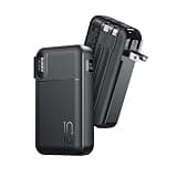 RORRY Portable Charger Built in Cables, AC Wall Plug In Portable Charger Power Bank 10000mAh Travel Battery Pack 22.5W Fast Charging for iPhone 17/16/15 Samsung Galaxy S25/S24/S23 Pixel LG iPad, Black