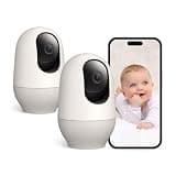 Nooie Baby Monitor with Camera 2 Pack, WiFi Baby Monitor Camera,360-degree 2K, Smart Baby Camera with Motion Tracking, Night Vision,Two Way Audio&Sound Detection,Works with Alexa, SD Card and Cloud