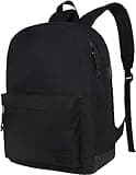 SUPACOOL Casual Laptop Backpack for Men and Women, Work backpack, Black Backpacks, College School Backpack for Boys and Girls, Lightweight Travel Back Pack(Black)