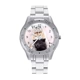 NTVOWPZO Three-Hand Analog Stainless Steel Watches for Men Easy Reader
