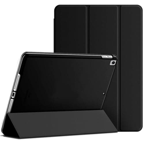 LAMBASA Minimalist Solid Case for iPad 10.2 in Black, Simple All Round Protective Cover for Long Term Use