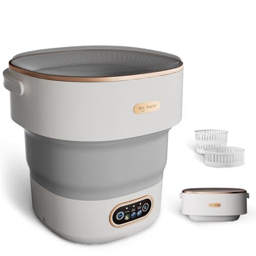 Mini Laundry Machine 16L — Foldable Portable Laundry Machine and Spinner for Baby Clothes, Underwear, Socks; Ideal for Travel, Dorms, Camping