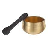 FRCOLOR Mini Lightweight Singing Meditation Copper Bowl for Wooden Mallet with Handmade Brass and Prayer, Stress Altar Decoration