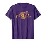 Great Vinyl Record Heartbeat Design Turntable DJ T-Shirt