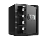 fireproof safe Fingerprint Safe Box Small Electronic Security Safe for Storing Money Medicines Jewellery and Other Valuables(Black)