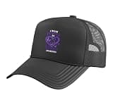 Heart Design with Purple Butterflies and Stars Trucker Hat with Adjustable Mesh Back, Black
