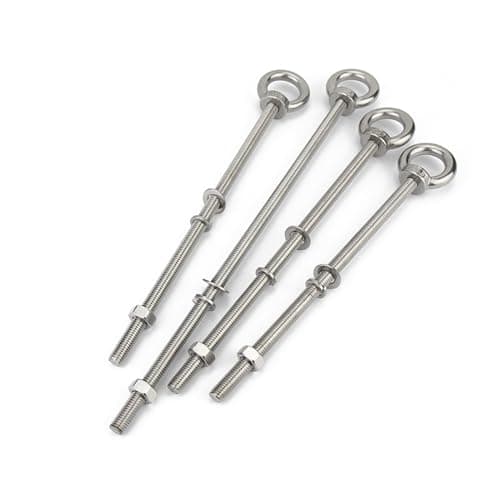 20-300MM Extended Long Eye Bolt Stainless Steel 304 DIN580 Metric Thread M4-M20 Lifting Eye-Bolt Screw with Nut and Washer(M10X120mm)