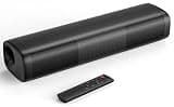Saiyin Sound Bar for Smart TV, 11.7-inch Soundbar with Bluetooth 5.3/Optical/Auxiliary Inputs, Small Size & Big Power, 48W Peak Power Compact Sound Bar for TV, PC, Gaming, Powered by an AC Adapter