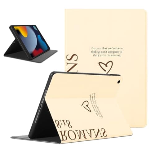 Mrtponk Stylish Jesus Christian Bible Verses Tablet Case for iPad 9th/8th/7th Gen Case 2021/2020/2019 10.2 Inch,Heart Pattern for Women Men Protective Cover Flip PU Leather Stand Funda
