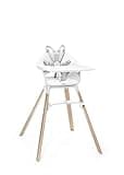 Stokke Clikk High Chair, White - All-in-One High Chair with Tray + Harness - Light, Durable & Travel Friendly - Ergonomic with Adjustable Features - Best for 6-36 Months or Up to 33 lbs