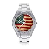 NTVOWPZO Three-Hand Analog Stainless Steel Watches for Men Easy Reader