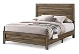 First of a Kind Eastern King Bed Frame, Dark Walnut Wood Panel Bed with Traditional Styling, Wood Headboard and Footboard, Bedroom Furniture