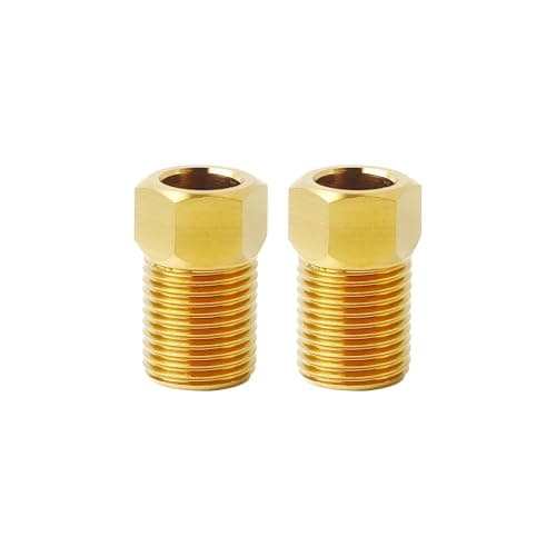 M8 Bicycle Hydraulic Hose Titanium Bolt Disc Brake Oil Tube Connection Screw Brake Tubing Bolt(2PCS Gold)