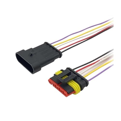 AICNRUT 5Sets 1P 2P 3P 4P 5P 6P Way Electrical Connector Male Female with Wire Cable Harness Compatible with Car Motorcycle(2PIN with Line) AICNRUT(5PIN with Line)