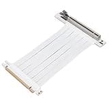 PCI E Extension Cable 15cm, PCIe x16 3.0 Riser Card with 128Gbps High - Speed Transmission, Immersion Gold Connectors, Flexible Bendable Design for Graphics Card, Sound Card & Netw (White)