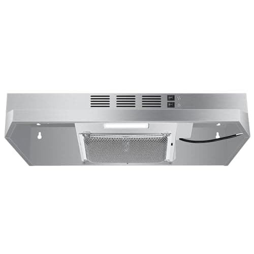 SNDOAS Under Cabinet Range Hood 24 inch,Ductless Range Hood Convertible Ducted, Kitchen Hood 24 inch,Stainless Range Hood with 2-speed Fan,Rocker Switch,Hard-wired Hood Vents for Kitchen