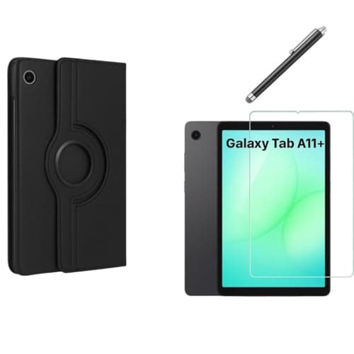 Rotating Case for Samsung Galaxy Tab A11+ Plus (2025) Tablet + 9H Tempered Glass Screen Protector + Touch Pen - Phone Palace