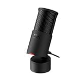 HyperX SoloCast 2 – Gaming USB Condenser Mic for PC, USB-C to USB-A, Built-in Pop Filter, Internal Shock Mount, Plug and Play, 24-bit / 96kHz, Compact Tiltable Stand – Black