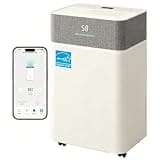 Tehanld 50 Pint Dehumidifier for Basement with Drain Hose, Large Compressor Dehumidifiers for Home or Garage, Smart Humidity Control, 24H Timer & Child Lock, Beige