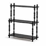 Yunmeryker Three-Tiered Wood Display Shelf, Vintage Ethnic Bookshelf, Small Storage Shelves, for Desktop & Counter