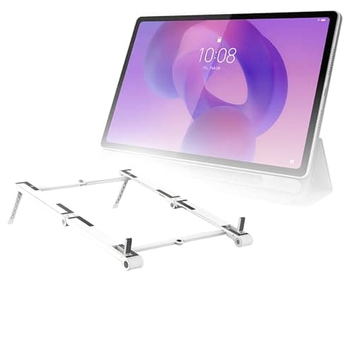 BoxWave Stand and Mount Compatible with Lenovo IdeaTab Plus - Pocket Aluminum Stand 3-in-1, Portable Multi Angle Viewing Riser - Metallic Silver