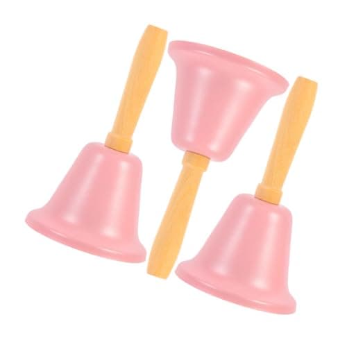 Veemoon 3pcs Handheld Service Bells Handle Loud Ringing Elderly Bell for Desk Portable for Restaurants Parties Weddings and Home Use