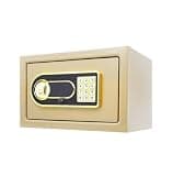 fireproof safe Home Safe Box Electronic Small Safes with Keypad and Spare Keys for Documents Money Jewelry Valuables(Gold)