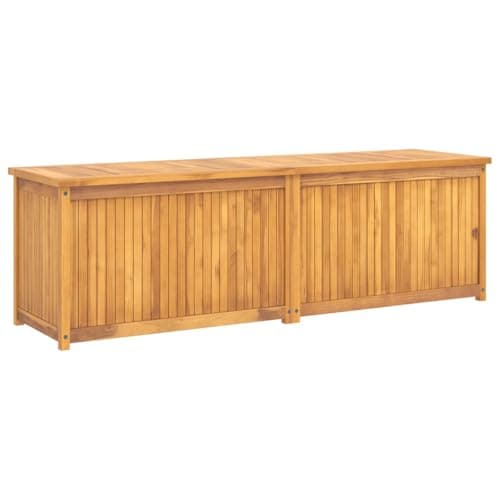 VIHHQGC Natural Teak Solid Wood Garden Storage Box 68.9 x 19.7 x 21.7 Inches, Weather-Resistant Outdoor Organizer with Easy Access Lid for Patio Balcony, Spacious Durable
