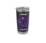 Heart Design with Purple Butterflies and Stars Stainless Steel Insulated Tumbler