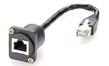 QUNALIOA D Type RJ45 Panel Mount Extension Cable Male to Female Pass Through Convertor D-Type Cable Plug to Jack Cat.5e