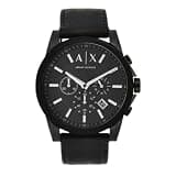 Armani Exchange A|X Chronograph Black Leather Watch for Men