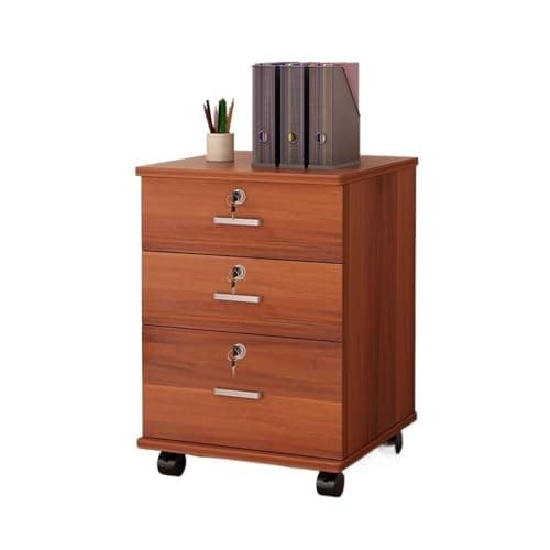 LICONG-2019 File Cabinets Simple Locking File Cabinet Mobile Low with Drawers Organizer Office(Red)