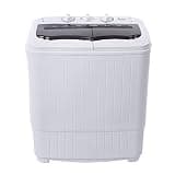 Portable Washing Machine, 2-in-1 Twin Tub Washing Machine,14.3lbs Twin Tub Washer Mini Compact Laundry Machine with Drain Pump, Semi-automatic sWasher Spinner Combo for Dorms, Apartments, RVs