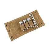 Waxed Canvas Spice Roll Organizer, Compact Travel Pouch for Glass Jars & Seasoning Packets with Hanging Loop (Tan, 1 Count)