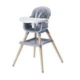 INFANS 8 in 1 Baby High Chair, Convertible to Booster Seat Counter Stool, High Chairs for Babies and Toddlers with Dual-Layer Adjustable Tray (Grey)